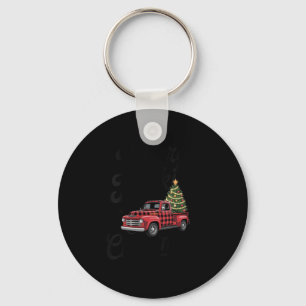 Womens Merry Truckin' Christmas Buffalo Plaid Clic Keychain