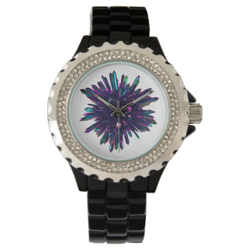 *~* Women&#39;s Metallic Blue Purple Crystal Watch