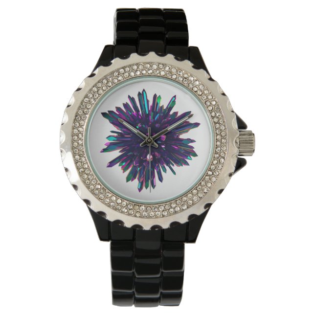 *~* Women's Metallic Blue Purple Crystal Watch (Front)