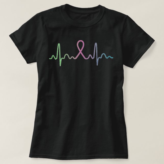 Womens Metastatic Breast Cancer Heartbeat Awarenes T-Shirt (Design Front)