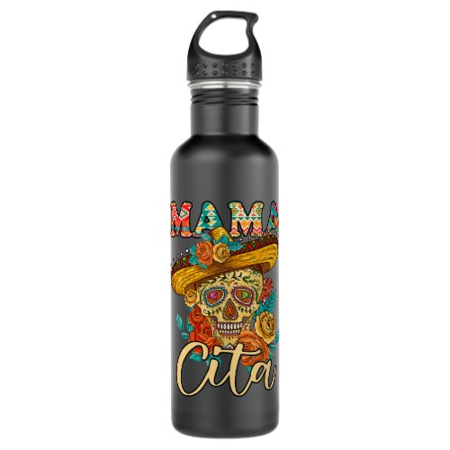 Womens Mexico Dia De Los Muertos Mamacita Sugar Sk Stainless Steel Water Bottle