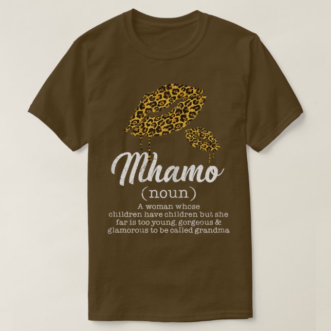 Womens Mhamo Leopard Lips Funny Grandma Meaning Mo T-Shirt (Design Front)