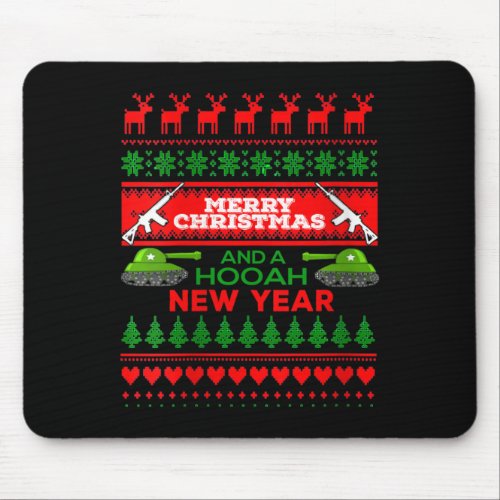 Womens Military Ugly Christmas Sweater Army  Mouse Pad