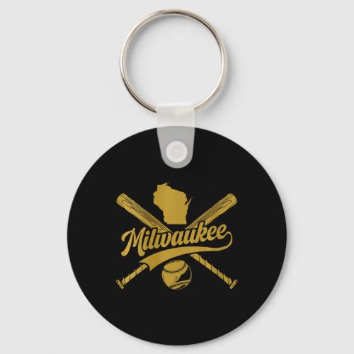 Womens Milwaukee Baseball Fan V_neck  Keychain