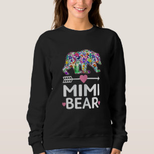 Womens  Mimi Bear Mothers Day Floral Matching Fami Sweatshirt