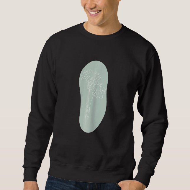 Womens Minimalistic Boho Daisy Line Abstract Paste Sweatshirt (Front)
