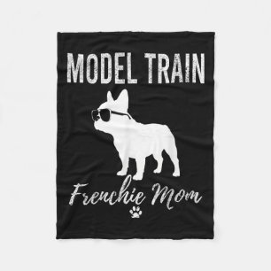 Womens Model Train Frenchie Mom Shirt Funny Dog Lo Fleece Blanket