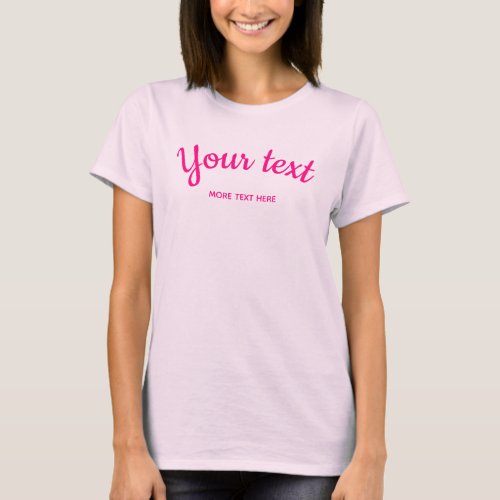 Womens Modern Pale Pink Custom Handwritten Script T_Shirt