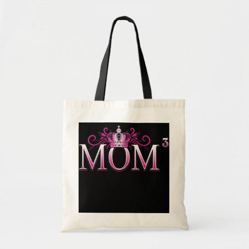 Womens Mom3 Mom Cubed Mother of Three Mama of 3 Tote Bag