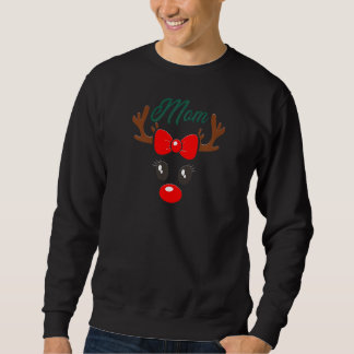 Womens Mom  Elk Moose  Reindeer Antlers Sweatshirt