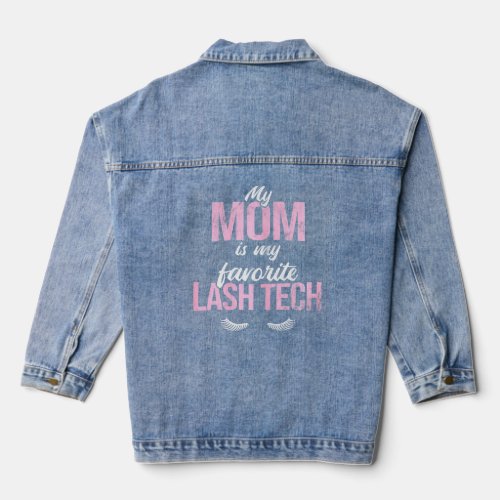 Womens Mom Favorite Lash Tech Lashes Eyelash 1  Denim Jacket