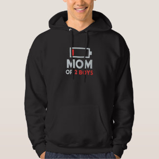Womens  Mom Of 2 Boys   From Son Mothers Day Birth Hoodie