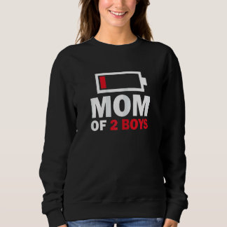 Womens Mom Of 2 Boys   From Son Mothers Day Birthd Sweatshirt