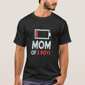 Womens Mom Of 2 Boys   From Son Mothers Day Birthd T-Shirt