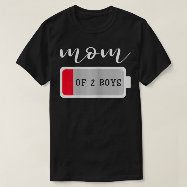Womens Mom of 2 Boys from Son Mothers Day Birthday T-Shirt (Design Front)