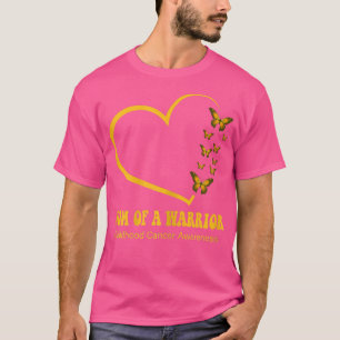 Womens Mom Of A Warrior Childhood Cancer Awareness T-Shirt
