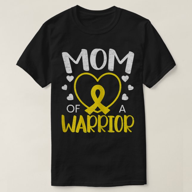 Womens Mom Of A Warrior Childhood Cancer Awareness T-Shirt (Design Front)