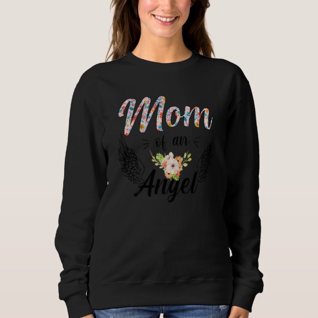 Womens Mom Of An Angel Proud Mama Mommy Mom Mother Sweatshirt (Front)