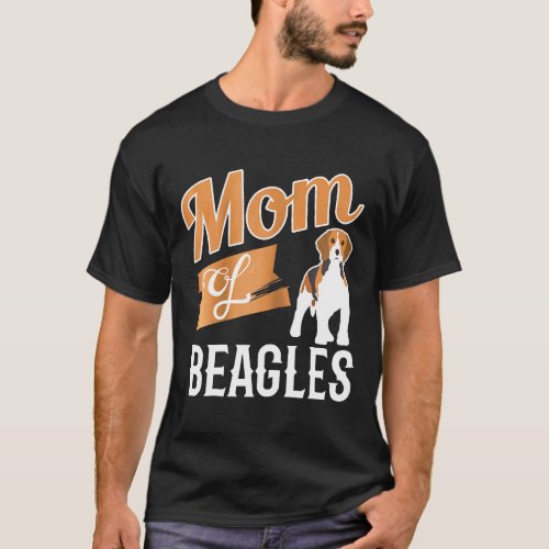 Womens Mom Of Beagles Proud Pet Parent Animal Love T_Shirt