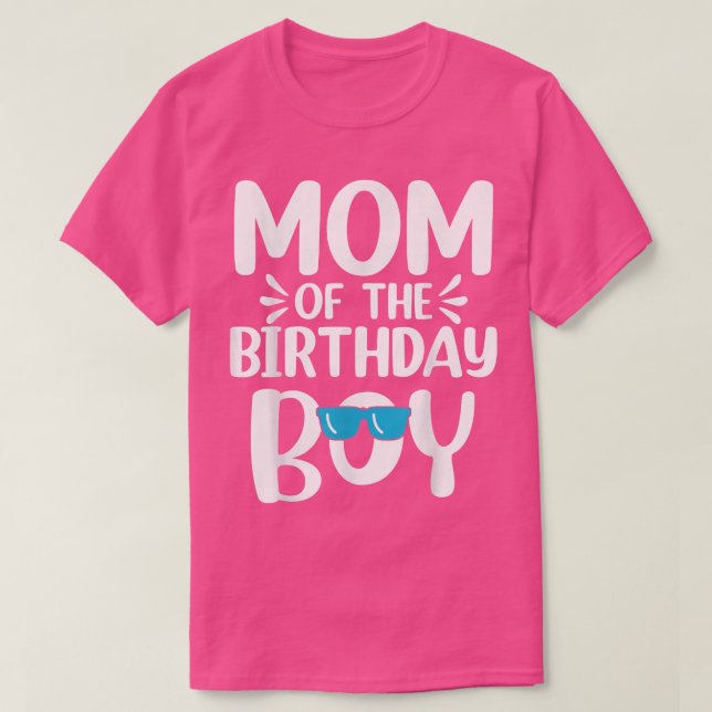 Womens Mom of The Birthday Boy Funny Mama Mothers  T-Shirt (Design Front)
