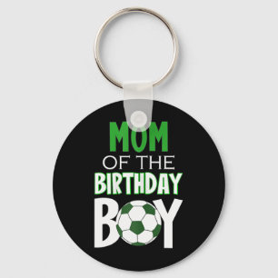 Womens Mom Of The Birthday Boy Soccer Mom  Keychain