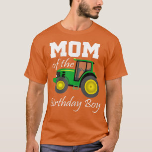 Womens Mom of the Birthday Boy  Tractors Farmer Tr T-Shirt