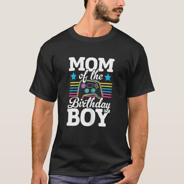 Womens Mom Of The Birthday Boy Video Game Player G T-Shirt (Front)