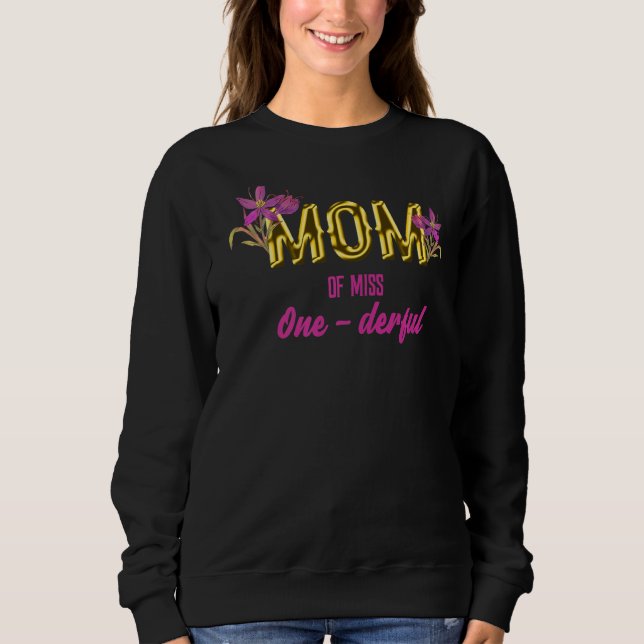 Womens Mom Of The Birthday Girl Mama Mommy Grandma Sweatshirt (Front)