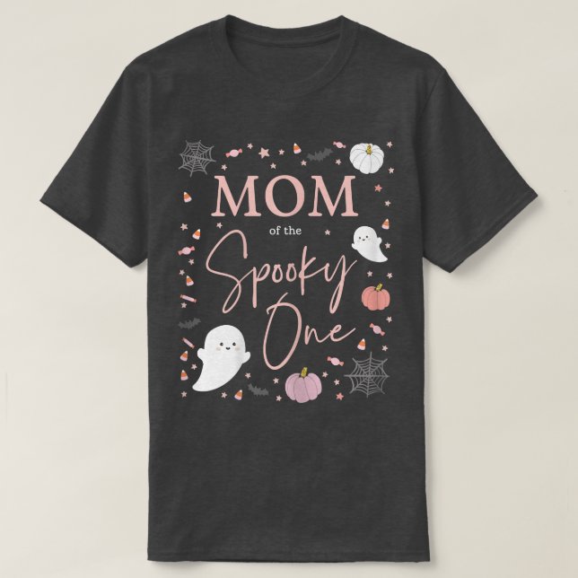Womens Mom of the Spooky One Girl First Birthday P T-Shirt (Design Front)