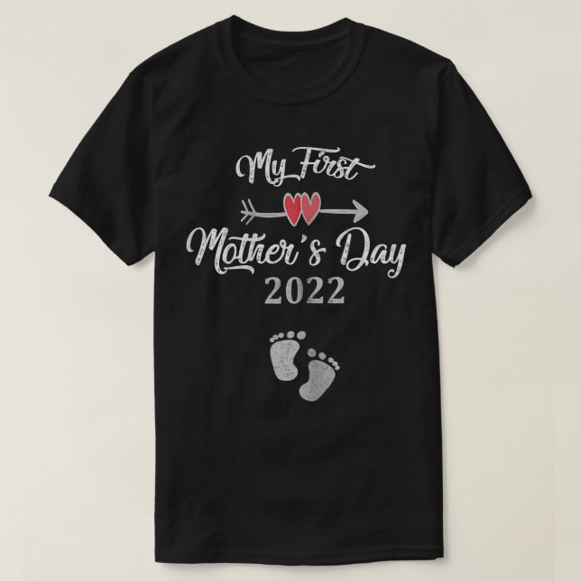 Womens Mom To Be 2022 My First Mother's Day 2022  T-Shirt (Design Front)