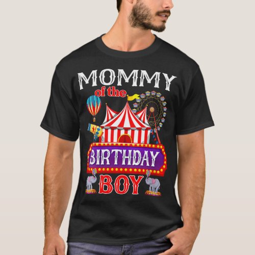 Womens Mommy Of The Birthday Boy Ringmaster Circus T_Shirt