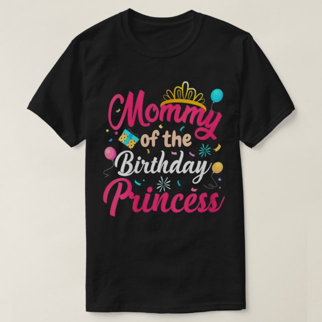 Womens Mommy Of The Birthday Princess Cute Mom Mam T-Shirt (Design Front)