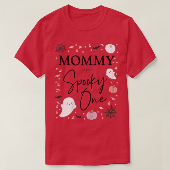 Womens Mommy of the Spooky One Girl First Birthday T-Shirt (Design Front)