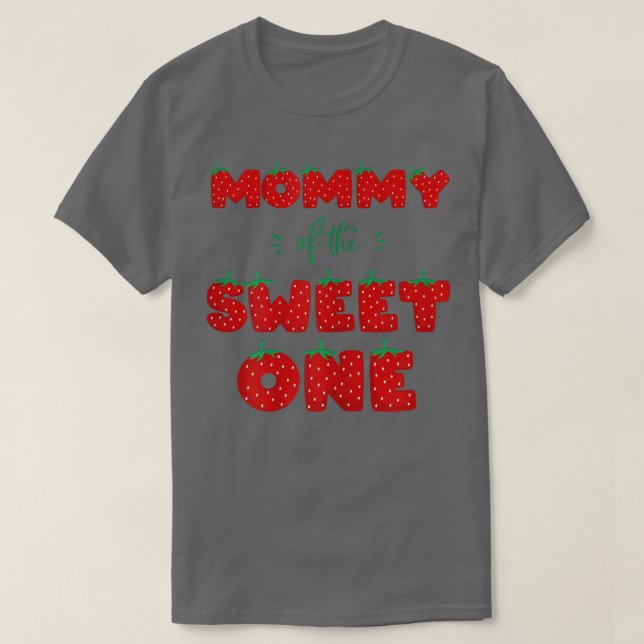 Womens Mommy of The Sweet One Strawberry Birthday  T-Shirt (Design Front)