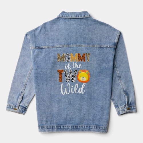 Womens Mommy of the Two Wild Mother Baby Lion 2nd  Denim Jacket