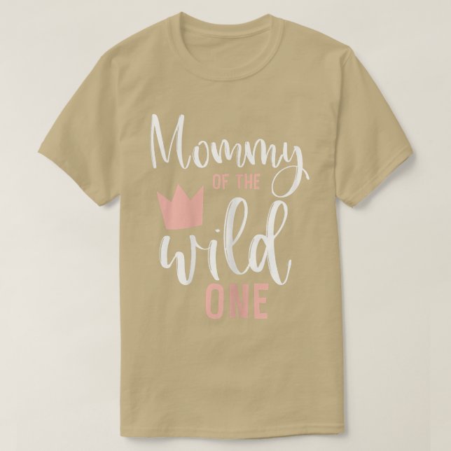 Womens Mommy of the Wild One Girl 1st Birthday Pin T-Shirt (Design Front)