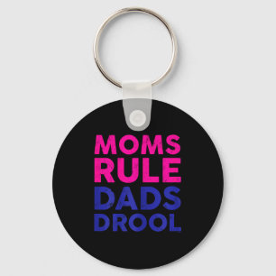 Womens Moms Rule Dads Drool Funny Mother's Day Gra Keychain