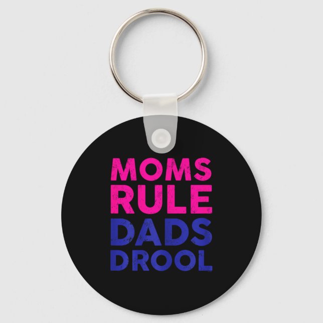 Womens Moms Rule Dads Drool Funny Mother's Day Gra Keychain (Front)