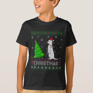 Womens Mongoose Xmas Tree Lighting Ugly Christmas T-Shirt