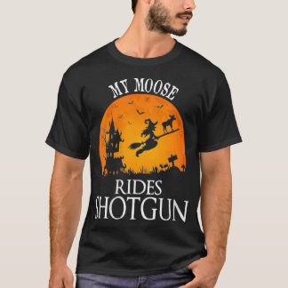 Womens Moose Rides Shot animal Lover Party VNeck T-Shirt