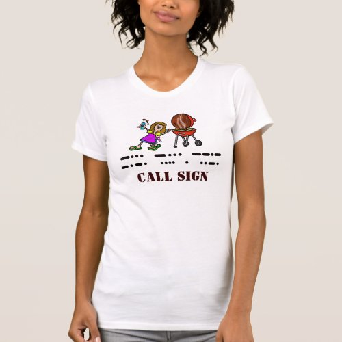 Womens Morse Code BBQ Chef T_shirt  Customize It
