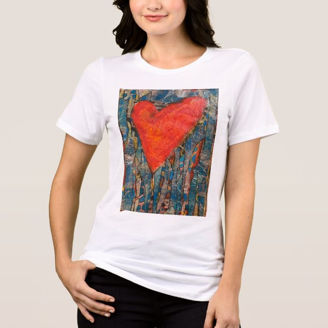 Women's Mosaic Heart Tri-Blend Shirt (Front)
