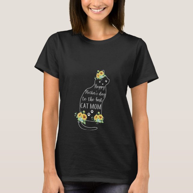 Womens Mother Happy Mother's Day To The Best Cat M T-Shirt (Front)