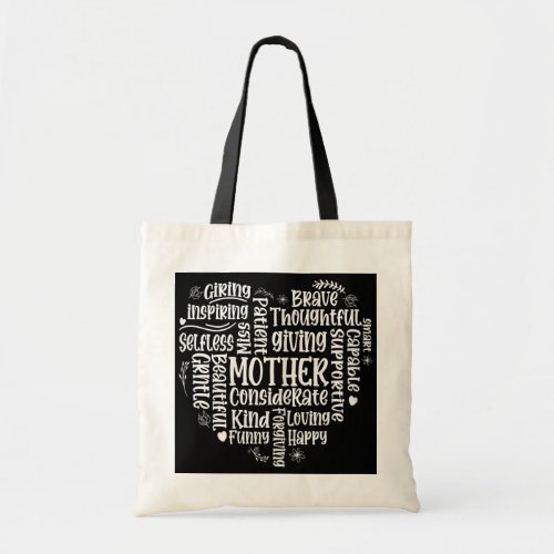 Womens Mother Heart in Sayings Happy Mothers Day Tote Bag