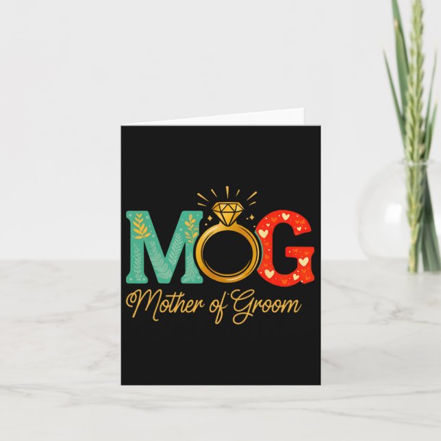 Womens Mother Of The Groom Mob Mog Mom Wedding Bac Card (Front)