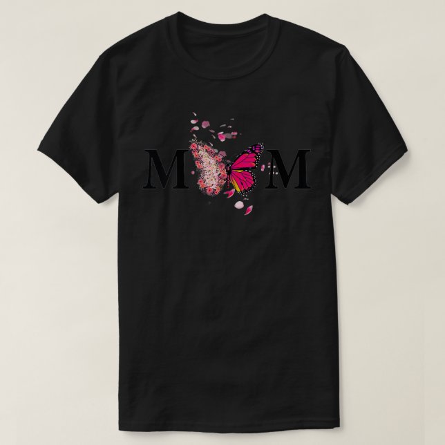 Womens Mothers Day Butterfly MOM Mama Mommy Madre  T-Shirt (Design Front)