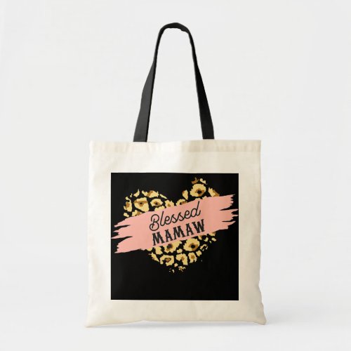 Womens Mothers Day Graphic Heart Mamaw Best Tote Bag