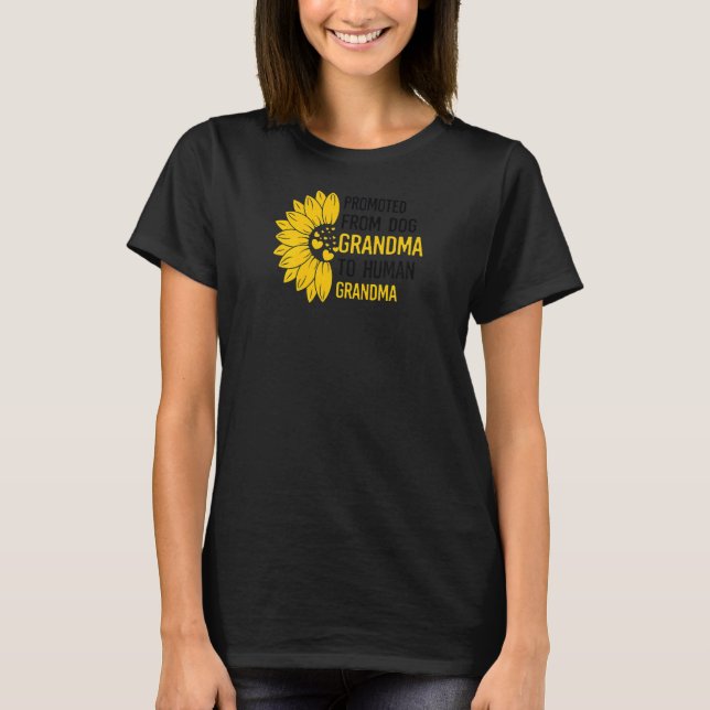 Womens Mother's Day Promoted From Dog Grandma To H T-Shirt (Front)