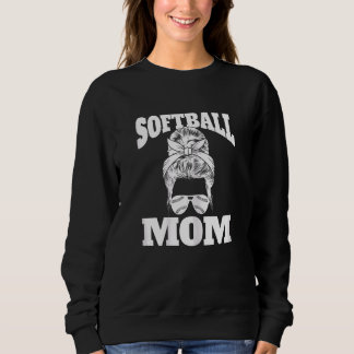 Womens Mothers Day Softball Mom Softball Mama Sweatshirt