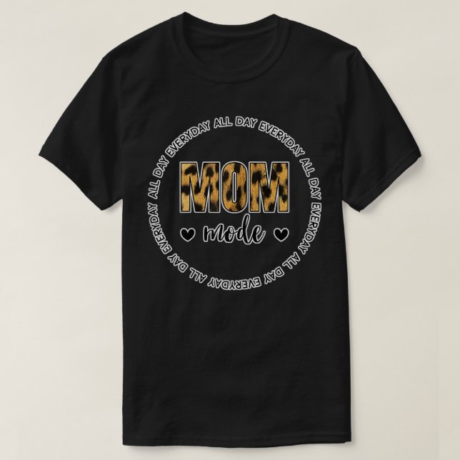 Womens Mothers Day Tee for Mom Mama Grandma Leopar (Design Front)